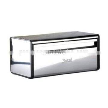 Stainless Steel Bread Bin Drop Front Rectangular Shape Home Kitchen