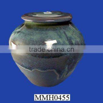 Green Ceramic Ash Urn