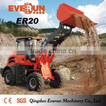 Everun Brand 2 Ton Small Wheel Loader with Tipping Cabin