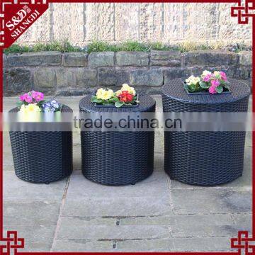 Greening decoration round resin rattan planter box outdoor flower pots garden