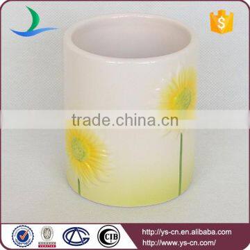 Beautiful Bathroom Toilet Ceramic Bath Set in Purple Sunflower Design photo-4