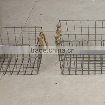 Mini Rectangular Wire Mesh Utility Basket With Side Handles photo-4