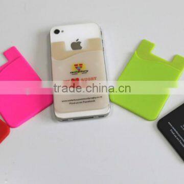 Cuntom Made 3M Adhesive Smart Phone Pocket/silicone Phone Card Holder