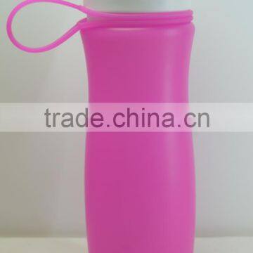 500ml hot sale whole sale factory bottom cheap price food grade Bpa free silicon bottle/silicon water bottle