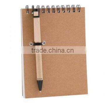 cheap bulk recycled notebook/ kraft paper notebook/notebook with pen