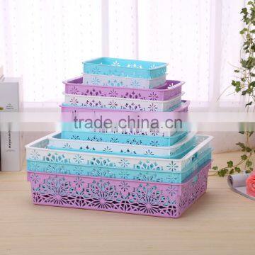 N515 Home Organization Storage Manufactory Hollow Out Plastic Storage Box Big Storage Holder photo-2