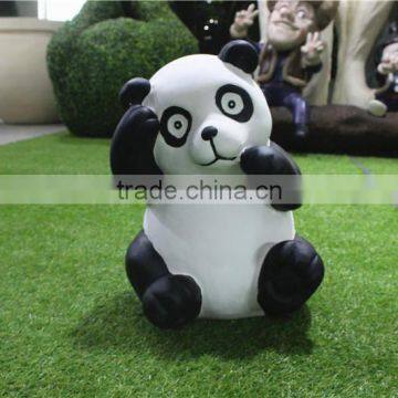 Home garden seats christmas decorative 30cm Height small artificial white and black fiberglass chinese flat Panda E10 28X02