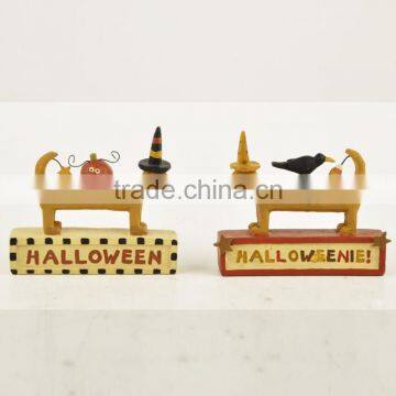 Custom Halloween Dressed Puppy Figurine With Pumpkin photo-2
