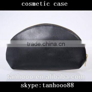 High Quality Black Shell Shape Makeup Case Leather Cosmetic Bag Case