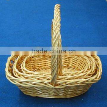 Handmade Wicker Household Decorations Wicker Basket of Fruit Brown Retro Basket Weaving Crafts Basket Spring Outing Picking Bask photo-3