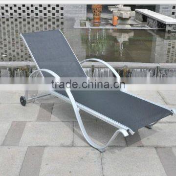 Sling fabric beach sun loungers outdoor aluminium sun lounger