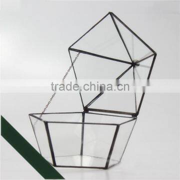 Five Face Opening Closed Five Angular Geometry Glass Greenhouse Flowers Garden Decor Pots photo-3