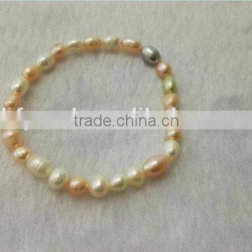 5-6 mm Multicolor Baroque Freshwater Pearl Bracelet photo-2