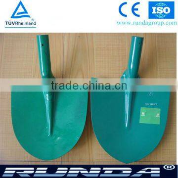 pointed and round steel shovel head