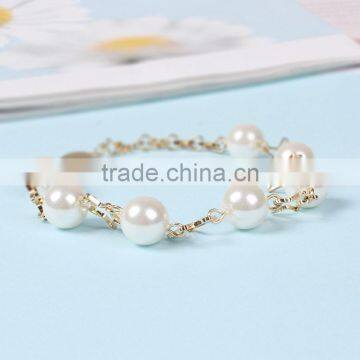 Gold Star Pearl Linked Bracelet Gold Chain Bracelet