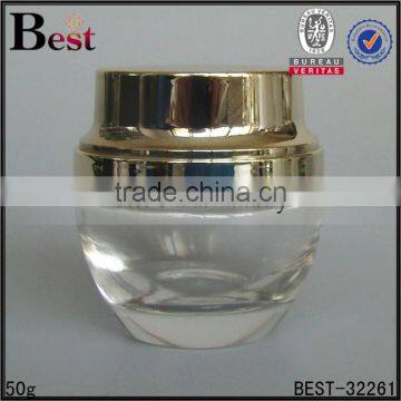 30g Best Sellers Gold Aluminum Top Clear Glass Cosmetic Jar High Quality Skin Care Cosmetic Cream Jar Cosmetic Packaging photo-3