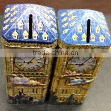 House Shaped Coin Bank with Nice 3D Embossing