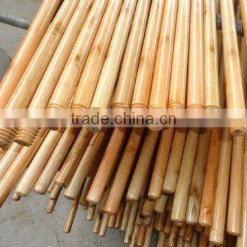 Varnished wooden mop handle