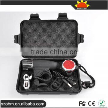 USB Rechargeable Front and Tail Light 200 Lumens 4 Mode Bicycle Light Kit photo-4