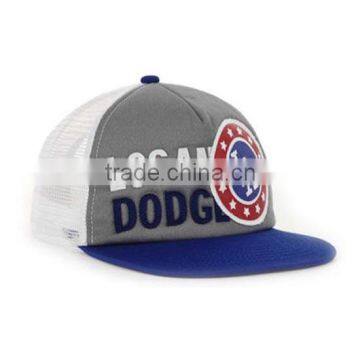 5 Panels Embroidered Patch Flat Brim Trucker Cap / Hat photo-3