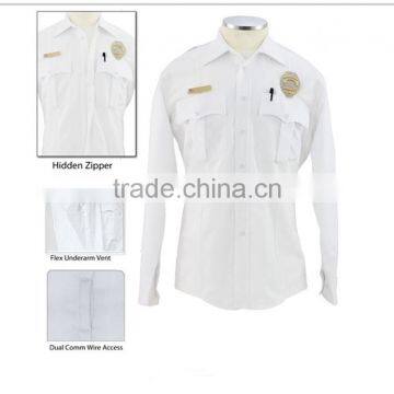 Design Cotton Long Sleeve Security Guard White Shirt