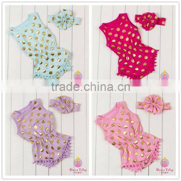 Popular selling 100%cotton baby jumpsuit rompers for toddler grils