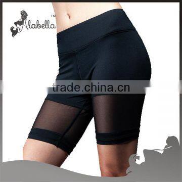 Black gym short tight mesh yoga pant