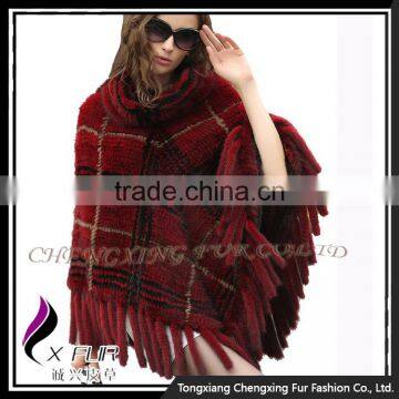 CX-B-M-62A 2016 New Latest Cheap Genuine Mink Fur Poncho and Shawl photo-5