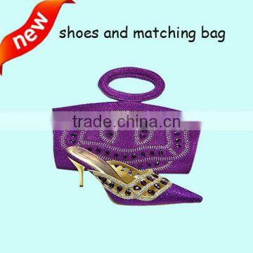 high quality women purple african matching shoes and bags MG0003