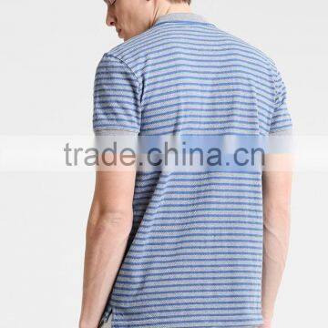 MGOO New Design Two Buttons Mens Polo Shirt Stripe Printing Pique Polo Shirts With Customized Logo photo-3