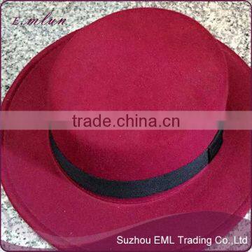 Winter Women Flat Top Woolen Fedora Hat photo-4