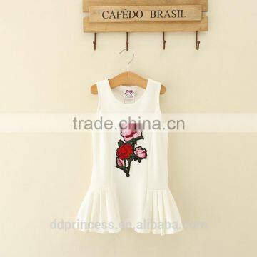 kids clothes wholesale china white crocheted flowers summer one piece dress