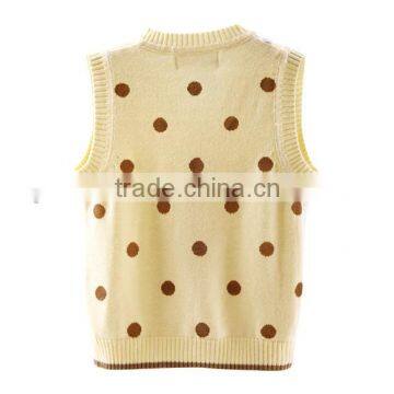 Baby Clothing China Long Sleeve v Neck Polka Dot Girls Cardigan Sweater photo-2