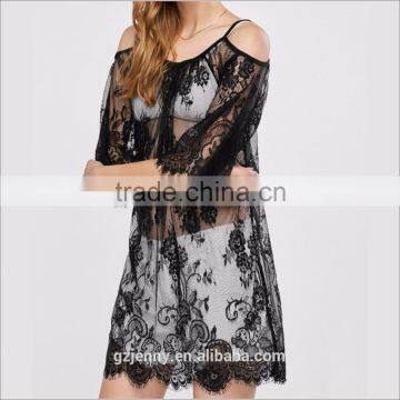 Factory Lace See Through Mesh Bikini Cover Sex Transparent Beach Wear