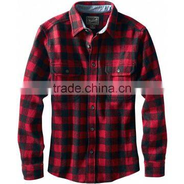 2016 China Wholesale Indigo Cotton Wool Flannel Long Sleeve Flannel Shirt photo-2