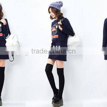 Female Money Navy Blue Collar Waist Line Cultivate One's Morality Dress photo-3