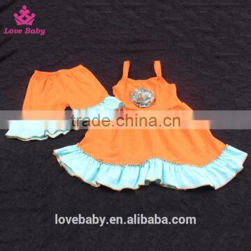 Wholesale High Quality Knit Cotton Hollow-mas Pumpkin Outfits Swing Top set Outfit LBYTZ001-111