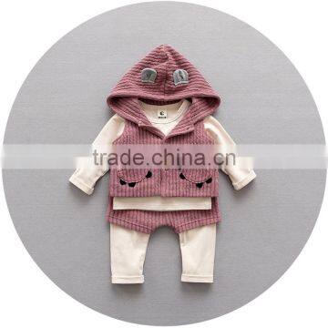 S17748A Cute Handsome Boy Spring Fall Baby Children Clothing Set photo-4