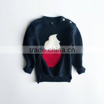 S17700A Wholesale Round Neck Long Sleeve Cotton Knit Kid Sweater photo-2