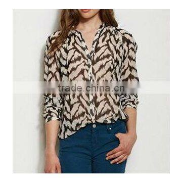 2014 ladies casual chiffon blouse