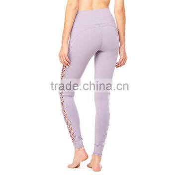 Unique Side Lace-up Details Interlace Legging High Waist Women's Yoga Pants photo-6