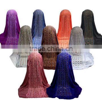 The new Muslim hooded Muslim Arabian women's diamond scarf factory direct cross-border special