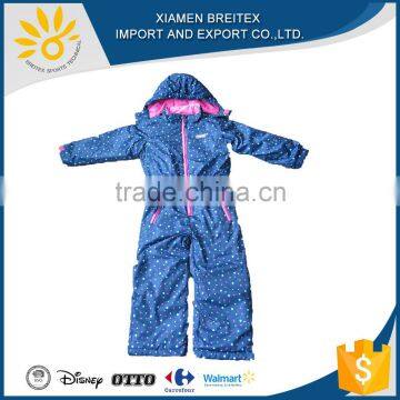 2017 new design outdoor winter kids coverall ski jacket