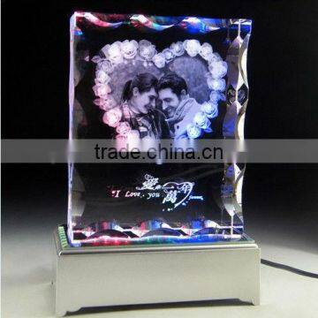 Heart shape picture 2D laser engraving crystal