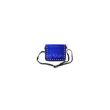 Royal Blue Ladies Small Leather Crossbody Bags With PhonePocket