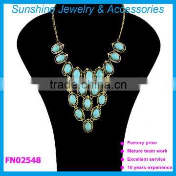 Sunshine new arrival natural turquoise bead necklace, choker collar necklace