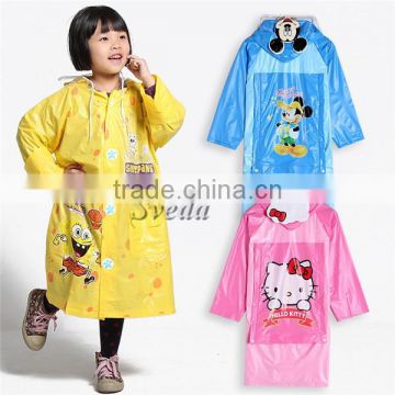 (Hot) Kids raincoat cartoon design, PVC raincoat, Mickey design waterproof raincoats