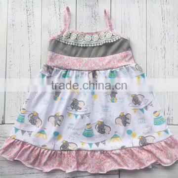 Wholesale OEM design pretty dumbo print strap dress