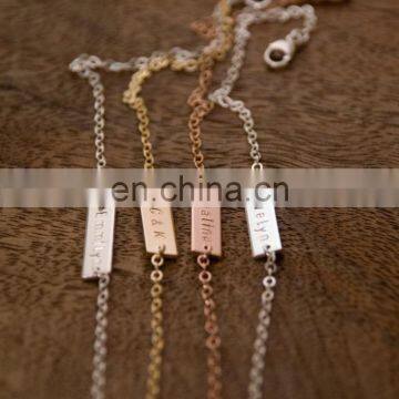 Stamped Friendship Bracelet Tiny and Ultra Thin Minimalist Personalized Bracelets
