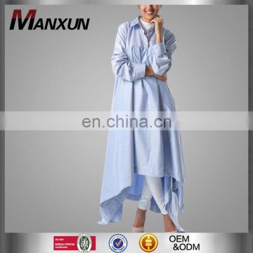 New Arrival Kaftan Dress Islamic Designer Women Abaya Muslim Tunic Dress Light Blue Jilbab Blouse Shirt Dresses